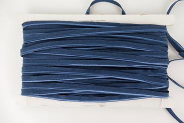 elastisches Glanz-Paspelband Breite 8 mm Marineblau